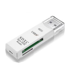 USB 3.0 SD/MicroSD 讀卡機 支援SDXC/MicroSDXC, 白色, 1個, USB多功能讀卡機