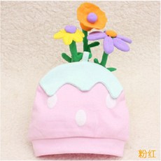 CH 아기 제품 모자 면 딸기 모양 아기 모자 4 계절 만화 신생아 터틀넥 타이어 캡
