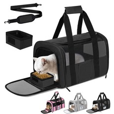 반려동물 대용량 삼면통풍 이동가방 숄더백, 1개, 검은색