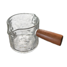 Espresso雙嘴加厚玻璃量杯, 原木柄,70ml, 1個