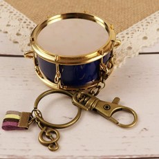 악기 클라리넷 기념품 키링 색소폰 플룻 장식 선물 케이스 악기키링 소장용, 1개, 블루 스네어 [스타일 A], 기본 모델명/품번
