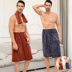 남성 샤워후 수영장 바닷가 흡수력 스커트 가운