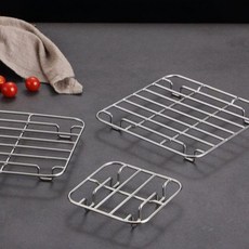 304스텐 정사각 그릴 망 찜판 식힘 에어프라이어 받침, 길이 23cm 높이 2.5cm, 1개