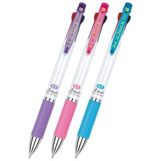자바 제트3볼M 0.5mm 볼펜 메탈릭 낱개, 핑크