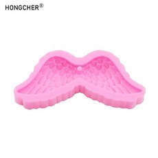 천사 날개 테라피 석고 펜던트 실리콘 몰드 자동차 장식 수지 소재 드립, 1개, 2. Pink