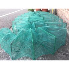 KS優品 10米長城網蜈蚣網地籠 可折疊漁網蛇籠陷阱 蝦蟹溪魚休閒長漁網 嘉義縣出貨含發票, 綠色網(每批貨顏色會有色差)