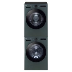 LG전자 트롬 드럼세탁기 + 건조기 + 스태킹키트 FX24GNG-GNG 24kg + 20kg 세트 방문설치, (안심방문) 네이처 그린