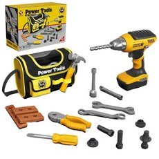 兒童工具箱玩具套裝 過家家電鑽維修理臺 擰螺絲益智多功能, 單肩包工具套裝, 1個