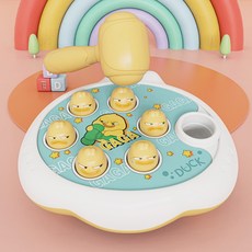 打地鼠玩具 兒童玩具 敲打玩具 嬰幼兒玩具 早教玩具 益智玩具 親子互動玩具 專注力訓練 送禮好物, 【鴨子】萌趣打地鼠（2把錘子顏色隨機）, 1個
