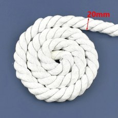 미터 화이트 코튼 마크라메 끈 가방 땋은 꼬인 로프 애완동물 장식용 묶음, 1개, 6. White-20mm