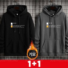 JUSTFEELING 1+1 남자 후드티 빅사이즈 캐주얼 롱티 남녀공용 편한 간절기 후드 맨투맨 D10U