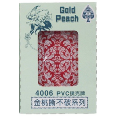 金桃 PVC撲克牌 4006 撕不破撲克牌 (藍盒) 台灣製, 紅色, 1個
