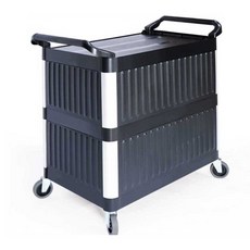 서빙 호텔 그레이 음식 블랙 식당 구루마 중형 미디움 모텔 핸드카, 1개, 6. 회색 고급 두꺼운 3단 카트+2통3대야