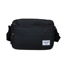 Spywalk 潮流休閒尼龍防潑水側背包斜背包 多隔層設計 男用包款, 黑色 (S5346 #32), 黑色