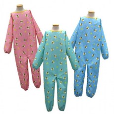 촉감놀이 놀이활동 전신 유아동 방수 국내제작 미술가운(꿀벌), 유아동 전신 미술가운_꿀벌(스카이) XL