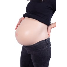 만삭 가짜배 산모 체험 배 모형 소품 복대 실리콘, 6. 5-7개월 L 허리 110cm 이상, 1개, 1L