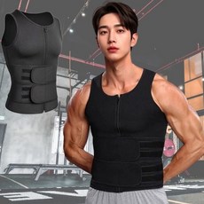 남성 헬스 홈트 트레이닝 허리 복부 지지 조끼+셀러팩토리Shop, 블랙-2XL(110–115)