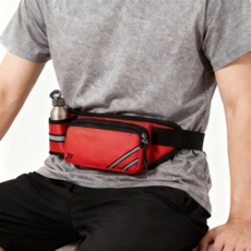 비피 스포츠 초경량 방수 등산힙색 + 물병 홀더 흔들림 없는 밀착감 & 넉넉한 수납, 레드, 1개