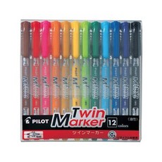 PILOT MEF-144EU-12C油性雙頭嘜克筆(細)12色組, 詳見包裝