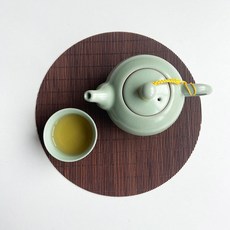 책상커버 무독성매트 패션 등나무 삼발이 매트 단열 수제 코튼 원형테이블매트 식탁패드, 1개, 커피 원형 20cm