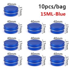 표준 10pcs 빈 병 알루미늄 라운드 깡통 상자 캔들 크림 항아리 케이스 나사 스레드 화장품 보관 5/10/15ML, C21-15ml