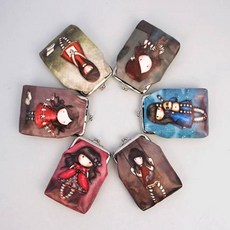 빠띠라인 수채화 일러스트 소녀 미니 파우치 동전지갑 6종 택1, 500g, 1개, 상세페이지 참조