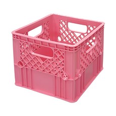 뉴플라스틱 플라스틱 우유상자 밀크박스 감성 캠핑 운반 수납 바구니, 우유_핑크