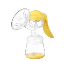 手動吸奶器便攜孕產婦用品擠奶器舒適吸乳器無痛Breast pump, 1個, 寬口手動吸奶器黃色:如圖