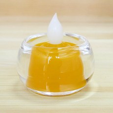 弘麒地球家 超長效型LED環保電子蠟燭燈電池式 連亮21天 LED蠟燭 供燈 點燈, 黃色(小型-含杯)1個