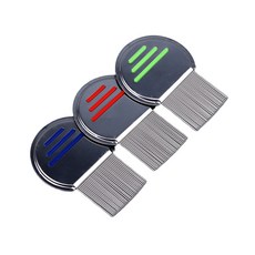 [퍼피니스] 반려견 이 벼룩 진드기 제거용 스테인레스 반달 롱 참빗, 레드, 1개