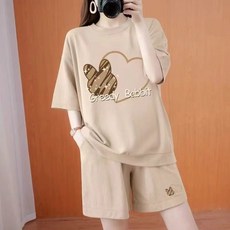 Greedy Rabbit 夏季新款 短袖 短褲 休閒運動套裝女