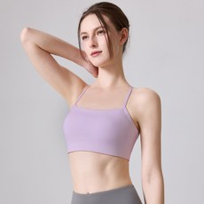 運動內衣固定杯胸墊細肩帶交叉美背瑜伽背心