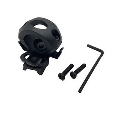 FAST戰術頭盔電筒夾具 Q5電筒支架 導軌配件 MICH IBH盔適用 戶外戰術裝備安裝 軌道快拆燈架, 1個, 1英吋黑色