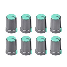 uxcell 8Pcs 포텐티오미터 볼륨 조절 노브 캡 플라스틱 녹색 6mm 샤프트 다이아. 회전 12mm X 높이