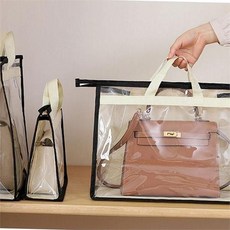 가방 보관함 지퍼형 투명 핸드백 가방 정리함 수납함 먼지방지 파우치 부직포 커버, 이든싱글가방보관함 M아이보리