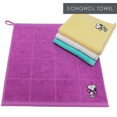 송월타월 스누피 왕리본36 고리수건 핸드타월, 보라, 1개