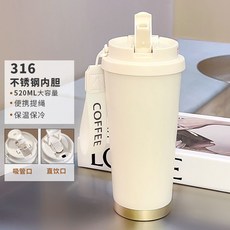 可愛玲娜貝兒不銹鋼保溫杯 學生便攜水杯 車載咖啡杯, 1個, 咖啡杯【無圖案】,316內膽520ML配掛繩