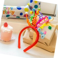 파티머리띠 홈파티 헤어밴드 생일 축하 소품 스프링 꼬불 머리띠, 레드