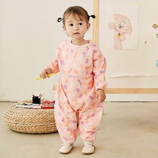 아이주 아기 유아 미술가운 촉감 놀이 전신 돌 어린이 모래놀이옷 갯벌체험 키즈 옷 방수, 피치