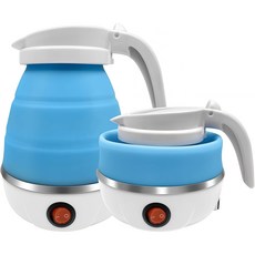 PYHO접이식 전기포트 여행용 접이식 전기포트600ML 휴대용 접이식 전기포트ZDH07, 블루