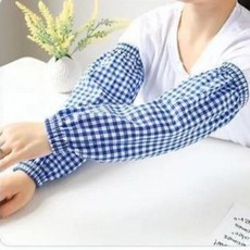 남녀공용 코튼 체크 팔토시_ WC99A1C, 블루