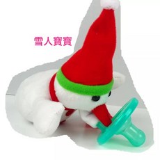 嬰兒安撫奶嘴玩具 懸掛式動物毛絨硅膠奶嘴, 1個, 1個, 雪人