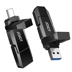 JOIOT USB C 플래시 드라이브 128GB 최대 450MB/s 듀얼 Type-C 및 USB-A USB 3.2 솔리드 스테이트 드라이브 USB-C 썸 드라이브 아이폰 15, 1팩, 128GB (USB 3.2)