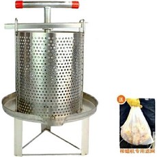 不銹鋼壓蜜機 小型家用榨蜜機 榨中蜂蜜榨汁打糖榨蠟機 土蜂蜜壓榨機 小型壓蜜器 搖蜜過濾網小壓蜜機搖蜂蜜機不鏽鋼搖蜜機, 不銹鋼壓蜜機+2個過濾袋+刀, 1個