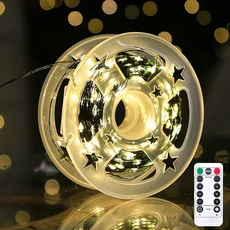 5M/10M/20M/30M 녹색 구리선 요정 가랜드 조명 USB 전원 리모컨 포함 크리스마스 트리 방 파티 장식용, 01 warm-with remote, 03 USB-5m 50LED, 01 warm with remote, 1개