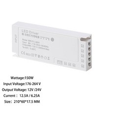 LED 캐비닛 조명 스트립 장치 24W 12V 36W 150W 공급 100W 듀폰 드라이버 포트 24V 60W 변압기 전원, 24V 150W, EU Plug, 1개