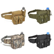 남자 등산 보조 물통 벨트 가방 밀리터리 물병 작업용 주머니 힙색 여행용 큰 대형 허리백, 힙색허리가방 블랙, 블랙