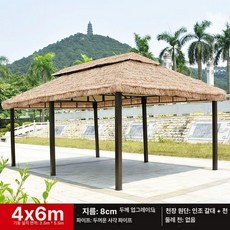 디얼픽 아고라파고라 조립식 바베큐장 정자 야외 옥상, 4x6m 천막 벽포 없음 기둥 8cm