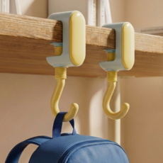쿠말 휴대용 무타공 책상 데스크 가방걸이, 2개, 옐로우블루