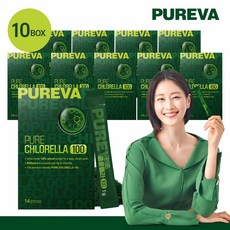 [이현이 Pick] 퓨레바 퓨어 클로렐라 100 14포 x 10박스 (총 140포), 14g